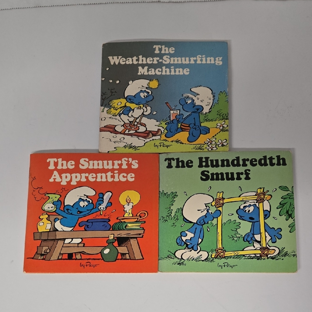 Vntg The Smurfs Mini Story Books (Set Of 3) Cooyright 1982